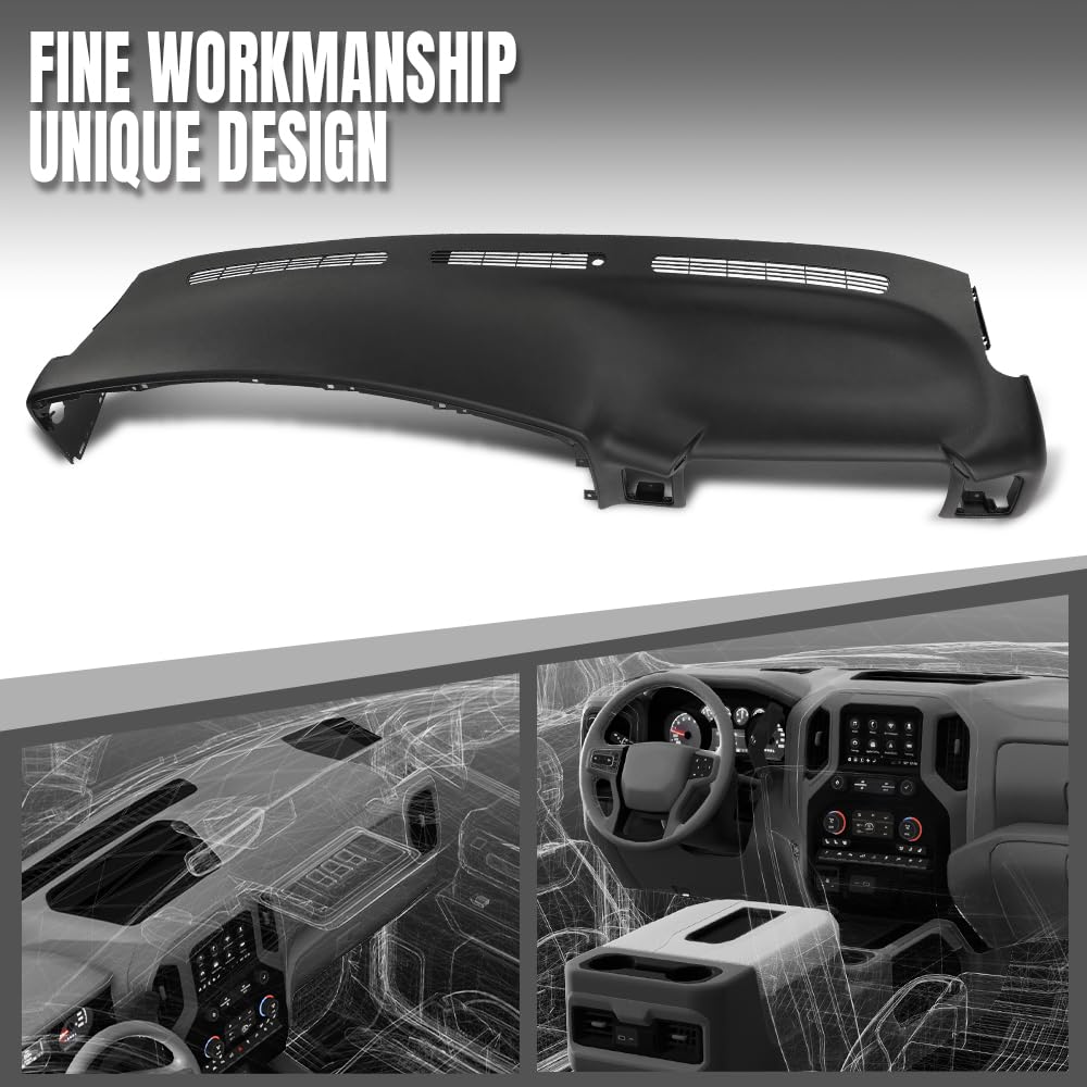 G-PLUS Upper Dashboard Dash Cover Cap Compatible with Chevy Silverado GMC Sierra 1500 2500HD 1999-2006, Fit Silverado Sierra 3500 2001-2006 Black