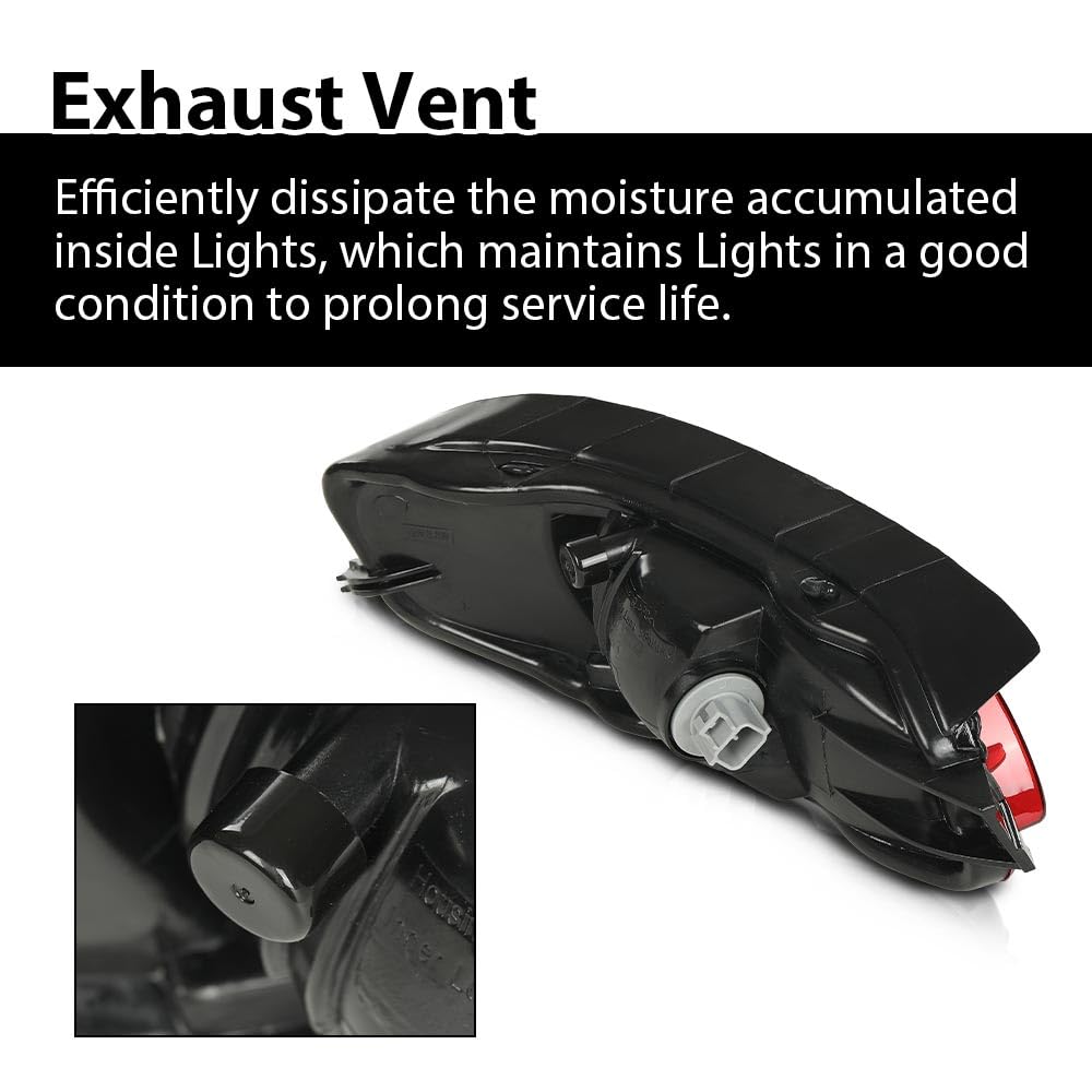 G-PLUS Rear Side Marker Bumper Reflector Light w/o Bulbs Right Passenger Side Compatible with RX400H 2006-2008/Fit RX350 2007-2009/Fit RX330 2004-2006 LX2860102N 81910-0E010 Red Lens
