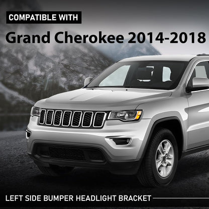 G-PLUS Left Side Bumper Headlight Bracket Compatible with Jeep Grand Cherokee 2014-2018 68223469AA, CH1042109