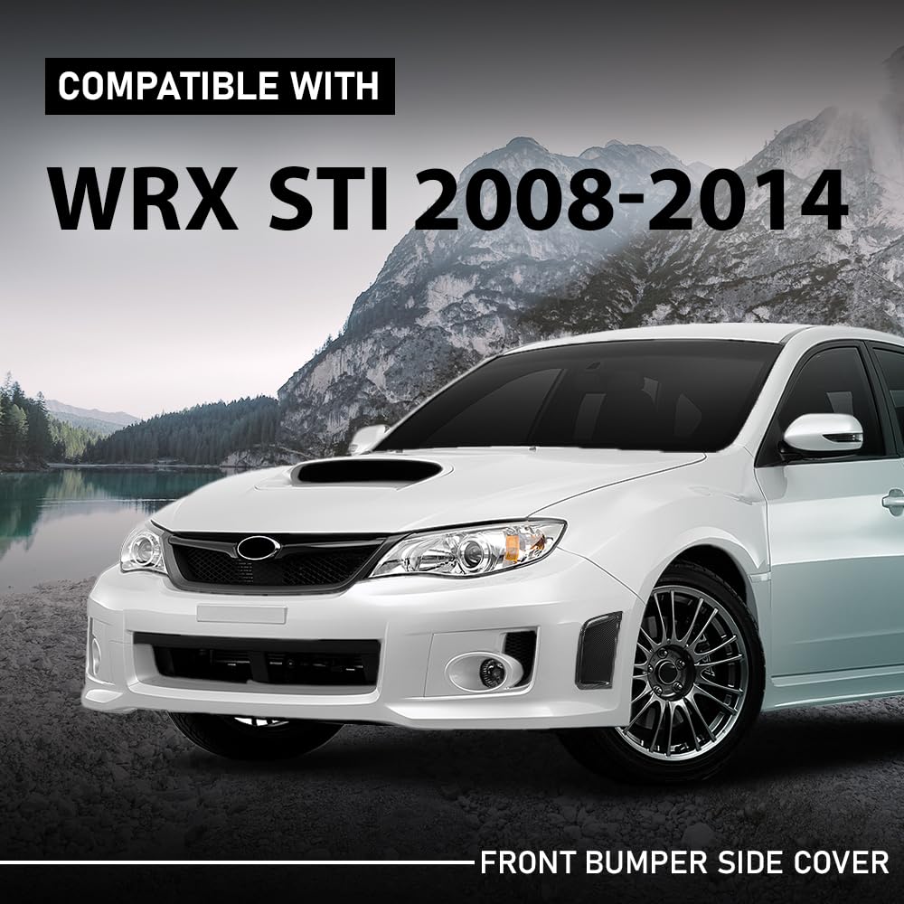 G-PLUS Pair Front Bumper Side Air Vents Corner Cover Compatible with Subaru WRX STi 2008-2014 Carbon Fiber Plastic 2PCS