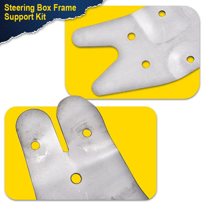 G-PLUS Frame Support Kit Compatible With 73-87 4WD Chevy/GMC C/K10/K15 /K25/K35,Steering Box Frame Support Bracket Repair 2 PCS