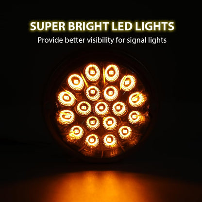 G-PLUS Clear Lens Amber LED Light Marker Turn Signal Light Lamp w/Base universal