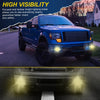 G-PLUS Bumper Fog Lights Compatible With 2011-2014 Ford F150, (NOT For SVT Raptor Models),Driving Fog Lamps w/Switch/Bracket/Bulbs Pair (Yellow lens)