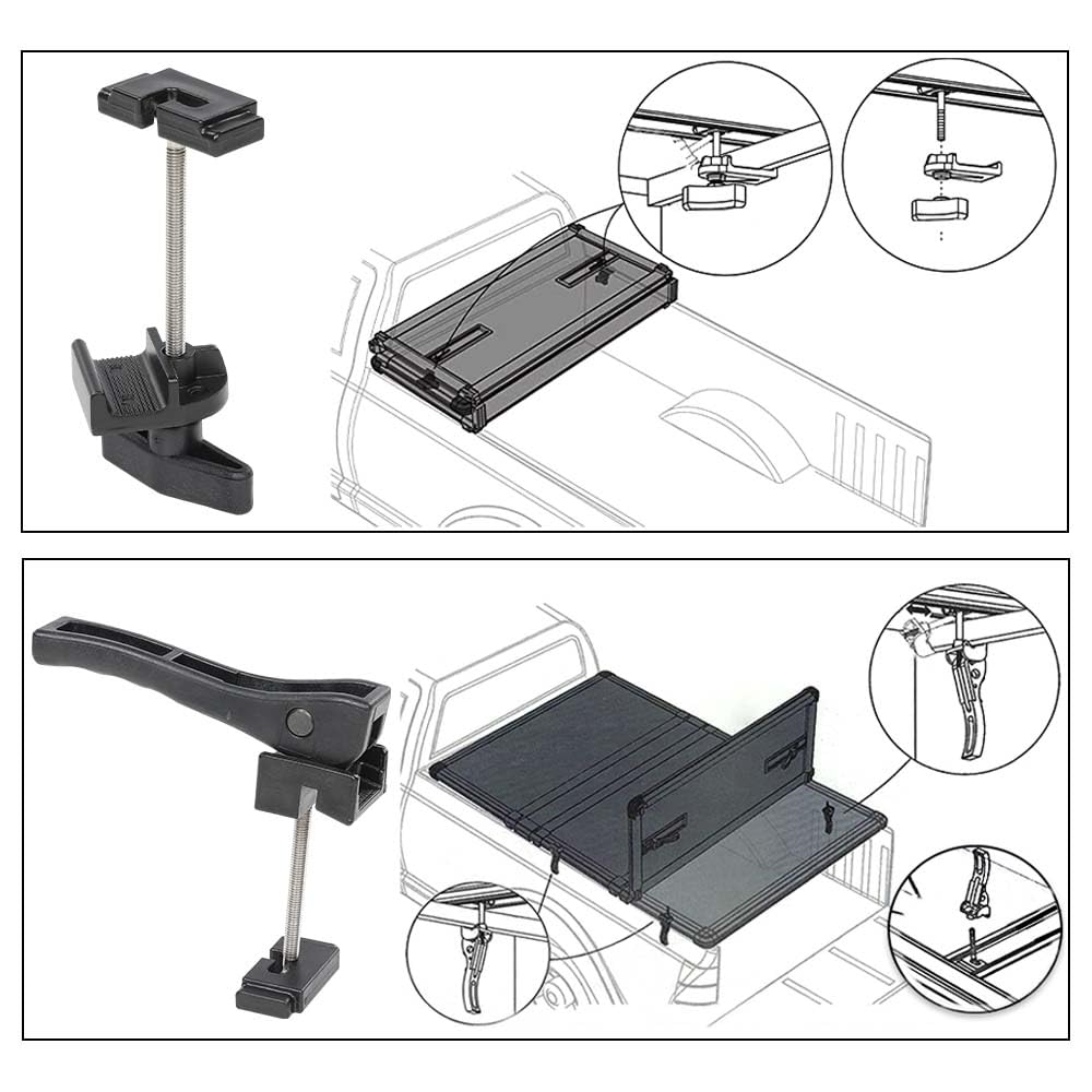 G-PLUS Universal Rear/Front Clamp Cover Hard Canopy Replacement Parts Compatible with Ford/Chevrolet/Toyota/Nissan/Jeep/RAM and so on Hard Tri-Fold Tonneau Cover TSHP01