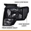 G-PLUS Headlights Compatible with Ford F150 2009-2014 Headlamps Pair Left & Right Smoky Lens Black Housing Clear Reflector,faros delanteros