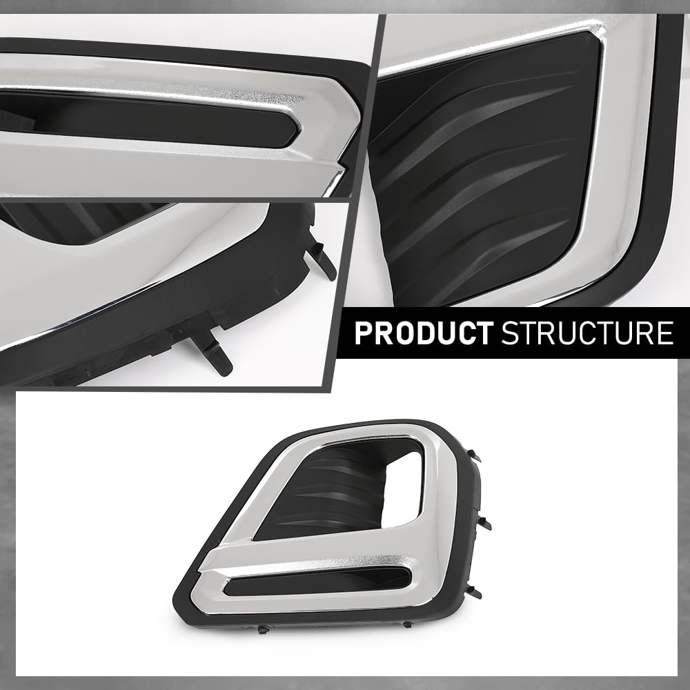 G-PLUS Front Fog Light Cover Bezel Trims, Compatible with Subaru Forester (submodel: Premier, Touring) 2019-2021, LH Driver & RH Passenger Side 2PCS, 57731SJ120, 57731SJ130