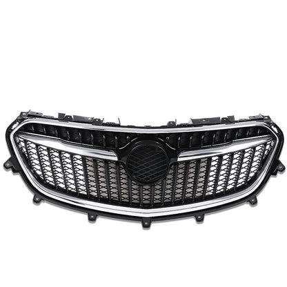 G-PLUS Front Upper Grille Replacemet Chrome Black Compatible with 2017 2018 2019 Buick Encore