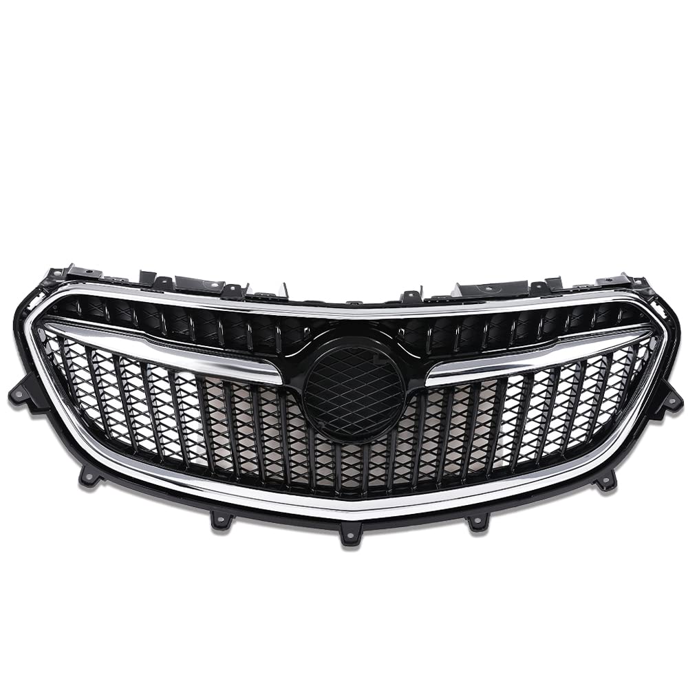 G-PLUS Front Upper Grille Replacemet Chrome Black Compatible with 2017 2018 2019 Buick Encore