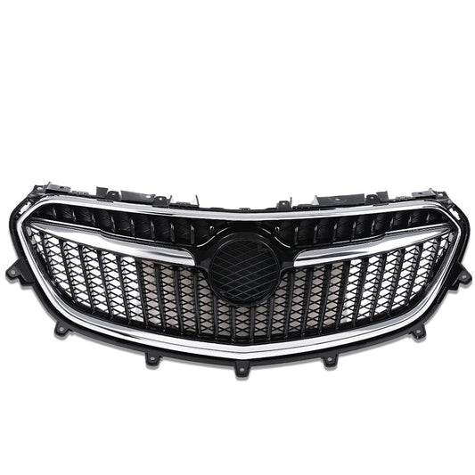 G-PLUS Front Upper Grille Replacemet Chrome Black Compatible with 2017 2018 2019 Buick Encore