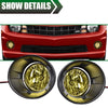 G-PLUS Front Bumper Fog Light Kit Compatible With 2010-2013 Chevy Camaro(NOT Fit For ZL1 Models or RS (RALLY SPORT) Models) GM1038118 GM1039118 Fog Lamps Wiring & Switch Kit (Yellow Lens)