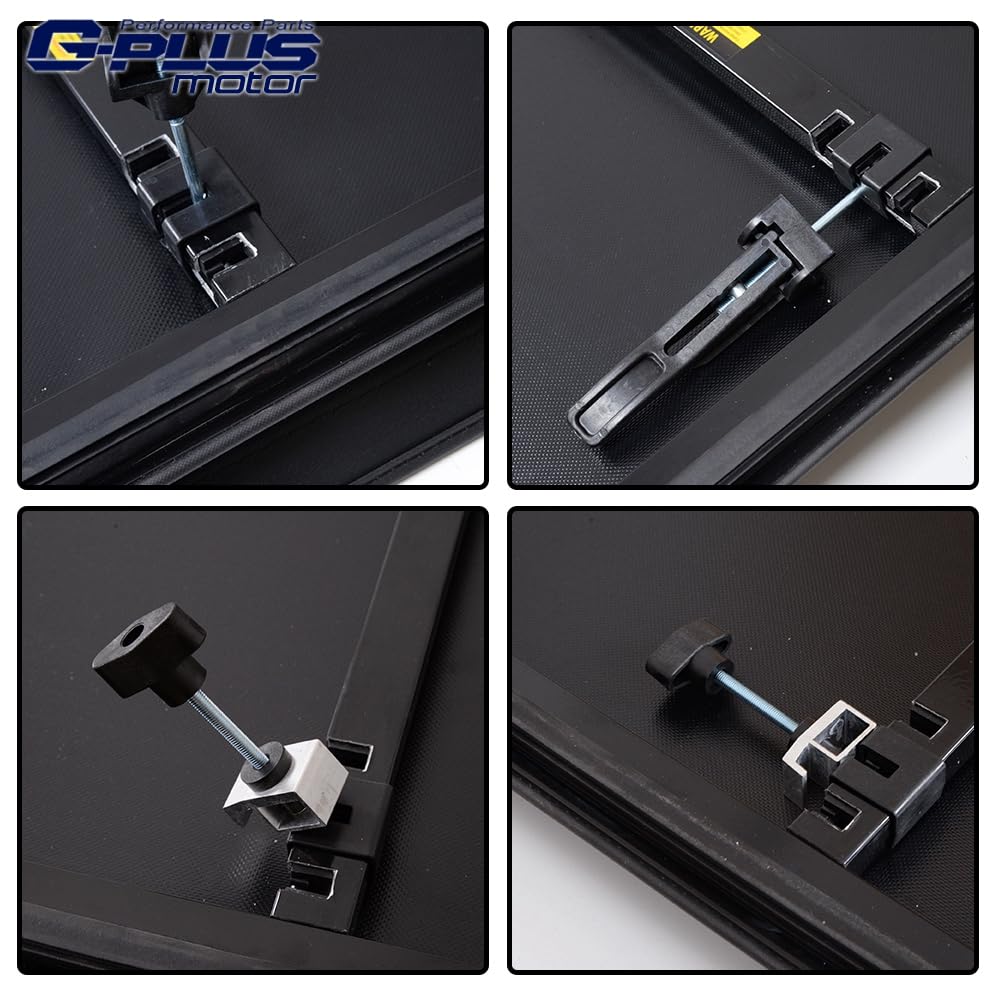 G-PLUS Soft Quad Fold Truck Bed Tonneau Cover Folding Bed Covers Compatible with Ford F150 2015-2020 8' Long Bed (96")