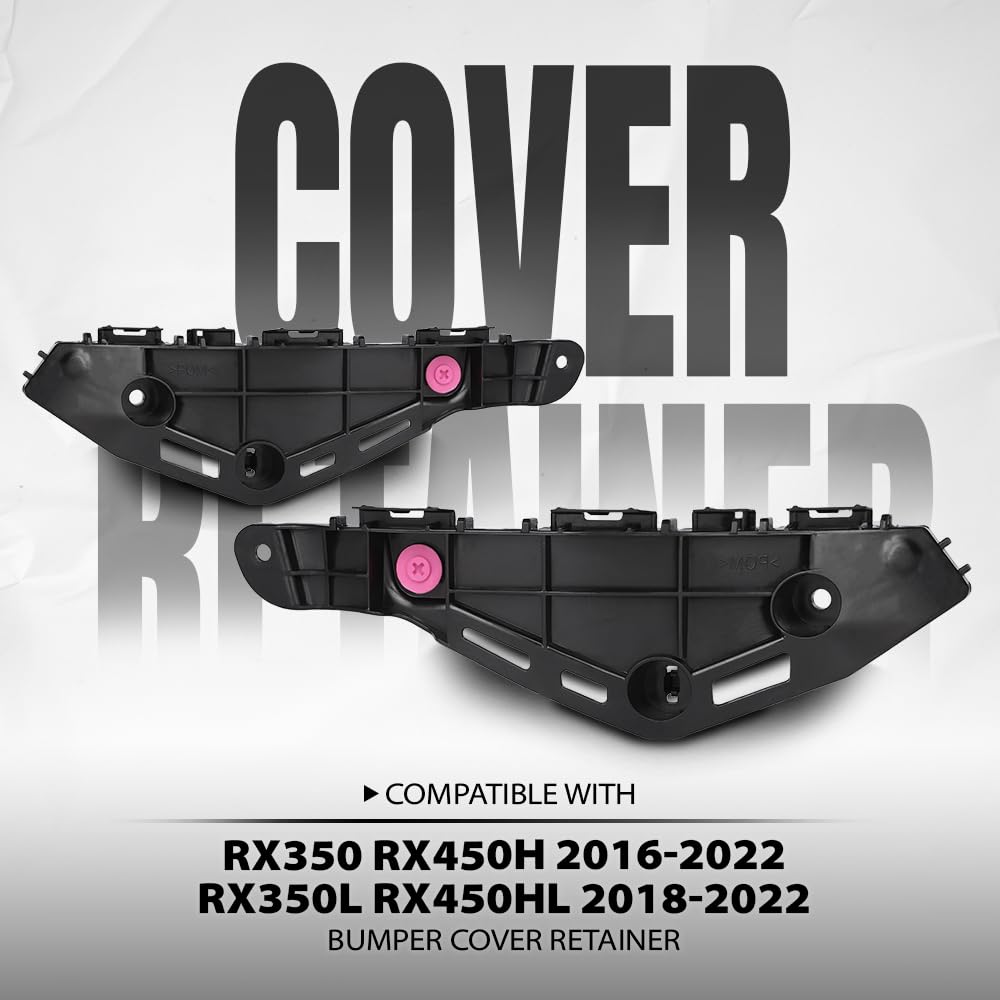 G-PLUS Bumper Cover Retainer Driver & Passenger Side Left & Right Bracket Compatible with LX 2016 2017 2018 2019 2020 2021 2022 525350E070, 525360E060, LX1033117, LX1032117 Black