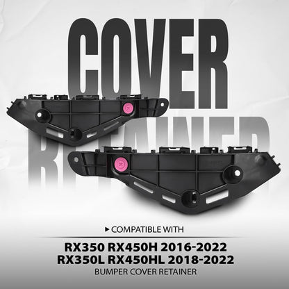 G-PLUS Bumper Cover Retainer Driver & Passenger Side Left & Right Bracket Compatible with LX 2016 2017 2018 2019 2020 2021 2022 525350E070, 525360E060, LX1033117, LX1032117 Black