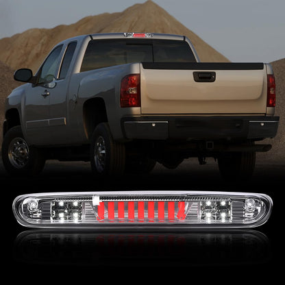 G-PLUS LED Third Brake Light Compatible With 07-14 Chevy Silverado/GMC Sierra,3RD LED Bar Brake/Cargo Light,Type I (Clear lens Chrome Housing Amber Reflector)