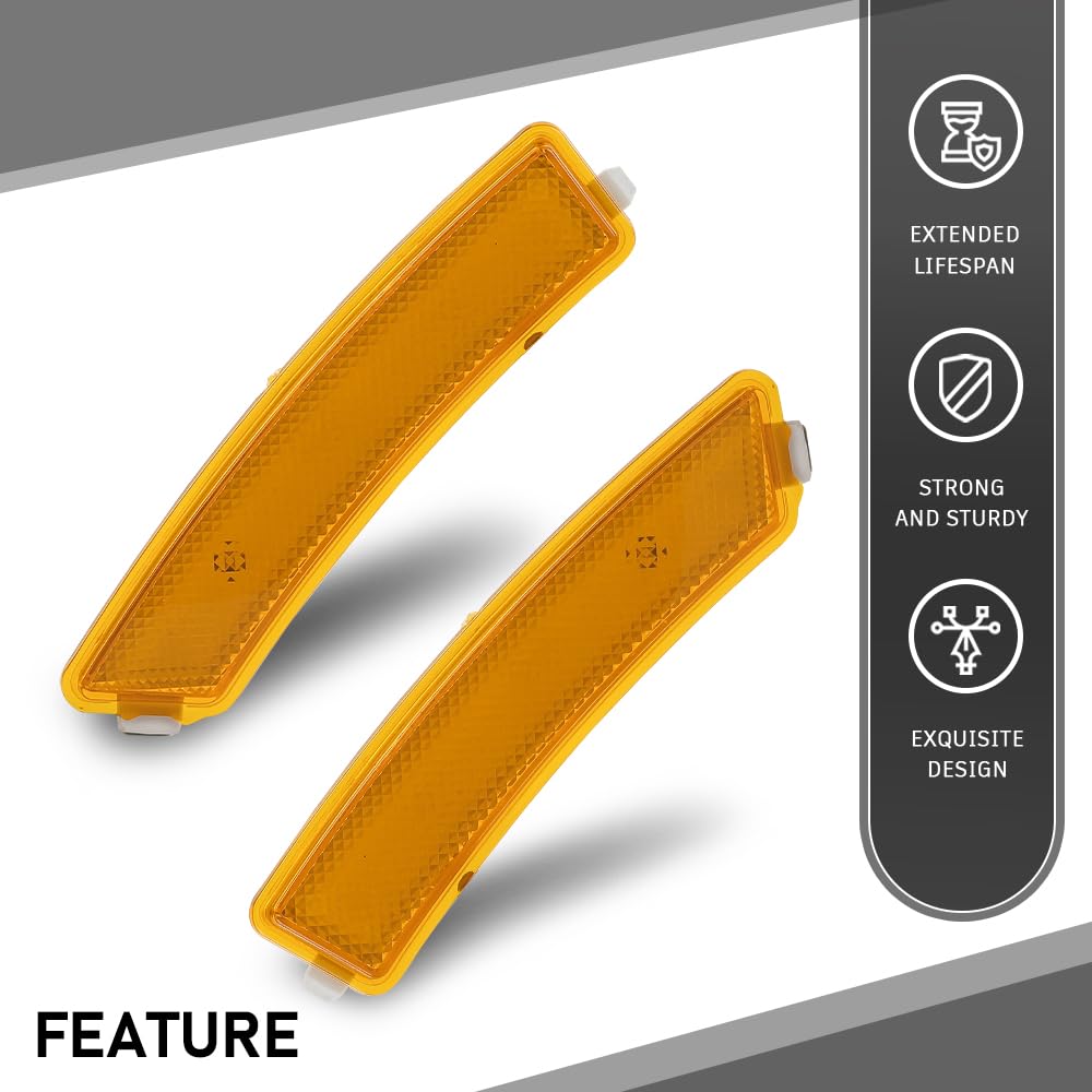 G-PLUS Pair Front Bumper Reflector Side Marker Light Lamp, Compatible with Lincoln MKZ 2013-2016, LH Driver & RH Passenger 2PCS, DP5Z13A565F, DP5Z13A565E, FO1084100C, FO1085100C