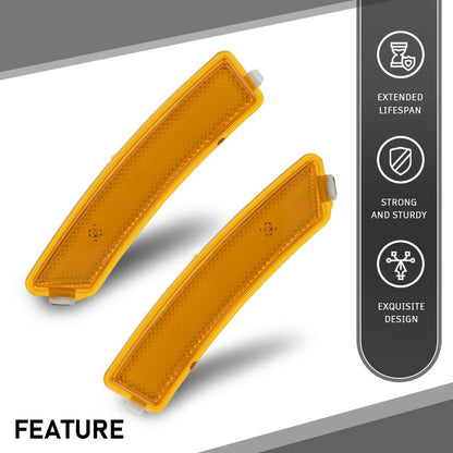 G-PLUS Pair Front Bumper Reflector Side Marker Light Lamp, Compatible with Lincoln MKZ 2013-2016, LH Driver & RH Passenger 2PCS, DP5Z13A565F, DP5Z13A565E, FO1084100C, FO1085100C