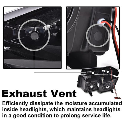 G-PLUS LED DRL Headlights, Fit Chevy Colorado/GMC Canyon 2004-2012,Fit Isuzu i-280 i-350 2006/i-290 i-370 2007-2008 Headlamps, Smoky Lens Chrome Housing Clear Reflector,faros delanteros Assembly