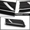 G-PLUS Front Left Fog Light Cover w/Chrome Trim Compatible with Volkswagen Passat 2016-2019 Black Driver Side without Sensor Hole