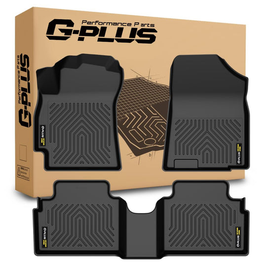 G-PLUS Floor Mats Compatible with Hyundai Elantra 2022, 1st & 2nd Row All Weather Protection Floor Liner Waterproof Black TPE