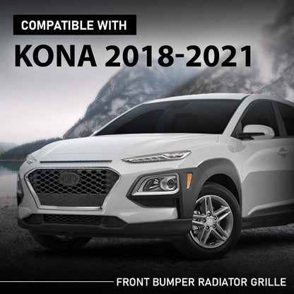 G-PLUS Front Bumper Grille Chrome Trim Compatible with Hyundai Kona Hatchback 2018-2021 86350J9100
