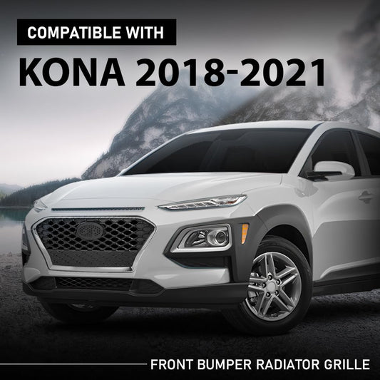 G-PLUS Front Bumper Grille Chrome Trim Compatible with Hyundai Kona Hatchback 2018-2021 86350J9100