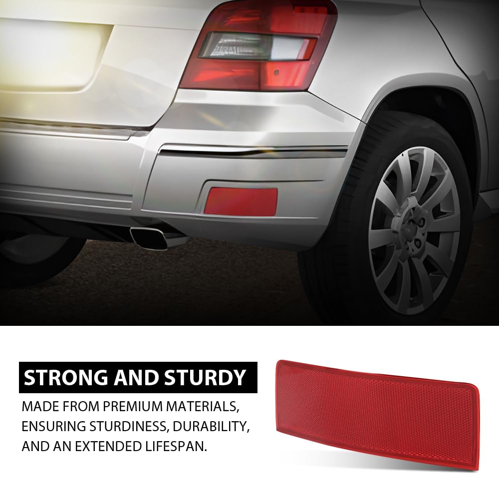 G-PLUS Rear Right Bumper Reflector Light, Compatible with Benz GLK250 GLK350 Base 4Matic Sport Utility 4-Door 2010-2012, 2048200274