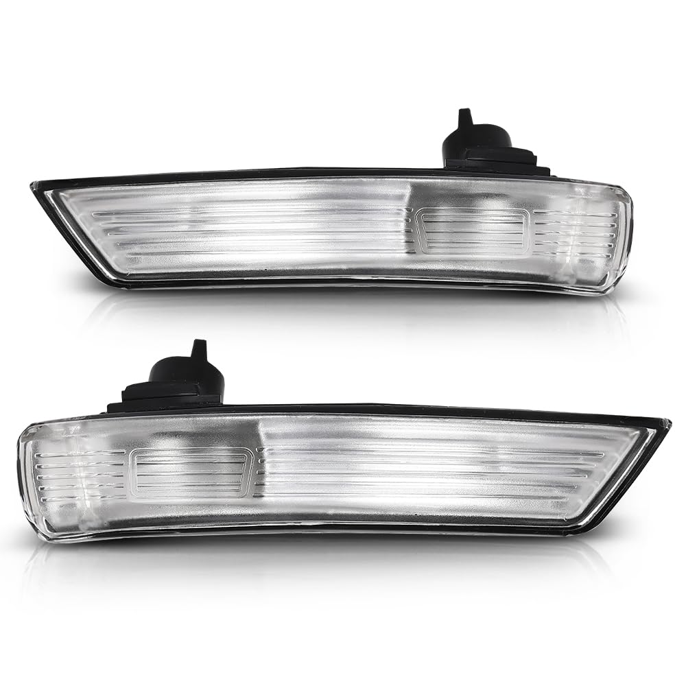 G-PLUS Pair Rearview Mirror Indicator Lens Turn Signal Light Cover, Compatible with Ford Focus MK2 Facelift 2008-2011/ MK3 2012-2017, LH Driver & RH Passenger Side 2PCS