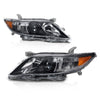 G-PLUS Projector Headlights Head Lamps Without Bulbs LH&RH Compatible with 2010-2011 Toyota Camry Black Housing Clear Lens Amber Reflector Bumper Headlamps,faros delanteros