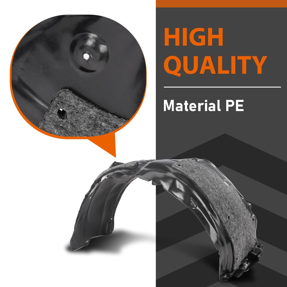 G-PLUS Front Inner Fender Liner Set Compatible with LX ES300h/ ES350 2013-2018 5387506270, 5387533200, 5387606270, 5387633200, LX1248119, LX1248136, LX1249119 Black