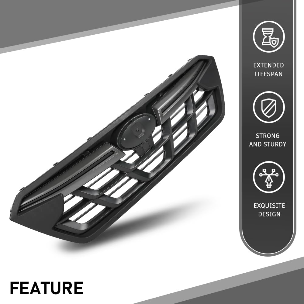 G-PLUS Front Bumper Grille Grill Dark Grey & Black Trim Compatible with Subaru Crosstrek 2021-2023 J1010FL320
