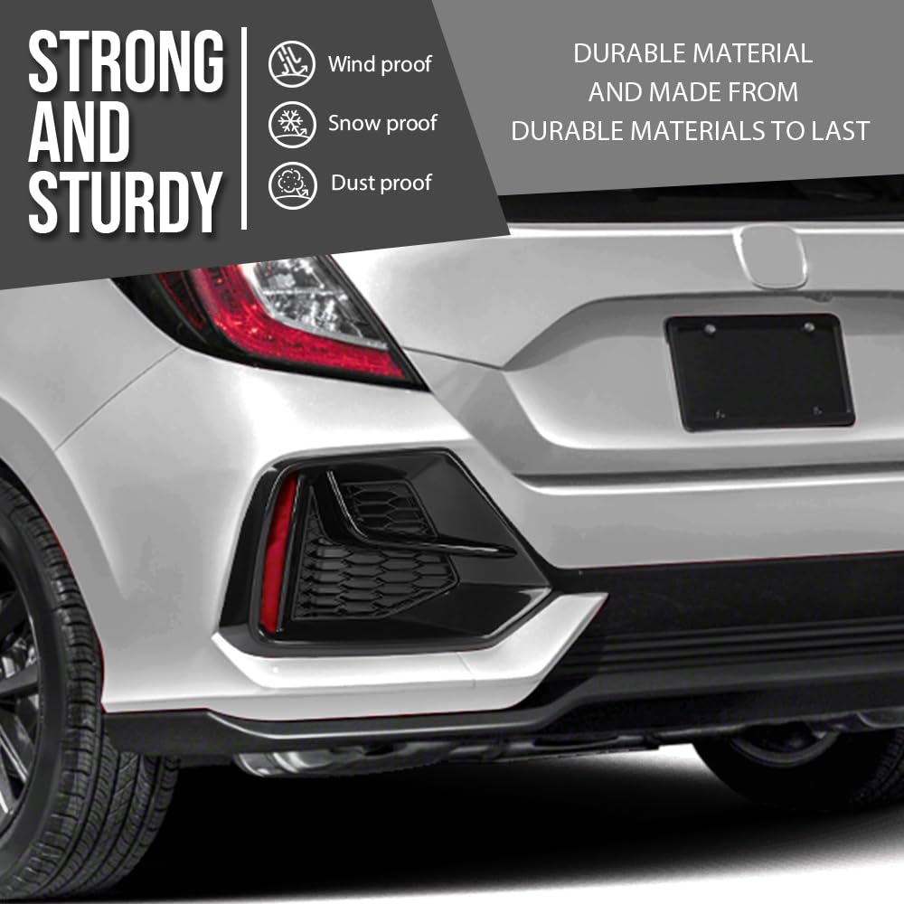 G-PLUS Bumper Trim Rear Left Side Compatible with Honda Civic 2020 2021 HO1138106, HO1138106C Glossy Black