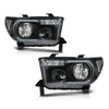 G-PLUS LED Headlights Halogen Headlamps Compatible with Toyota Tundra 2007-2013,Fit Toyota Sequoia 2008-2017 Clear Lens Black Housing Clear Reflector,faros delanteros