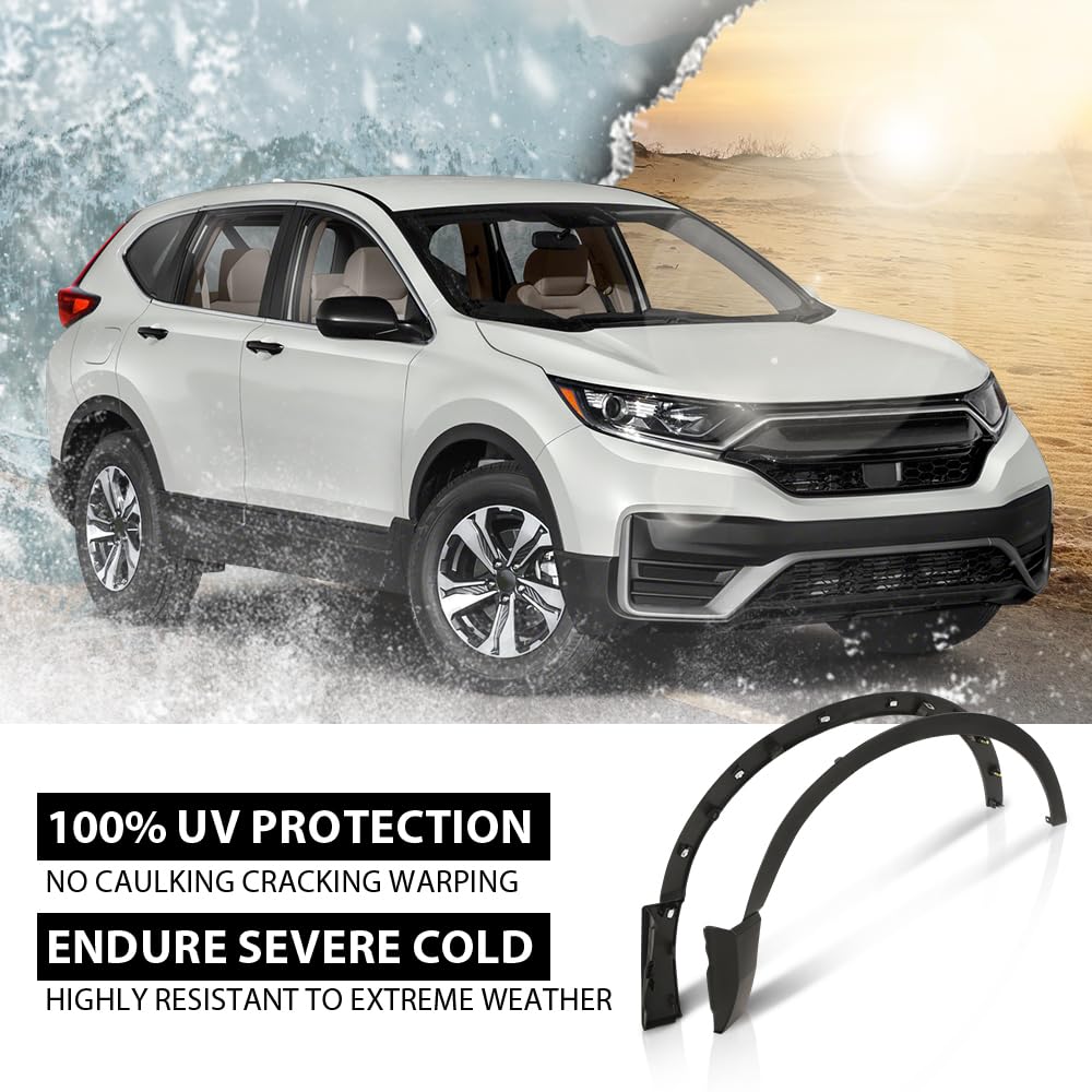 G-PLUS Front Fender Flares Trim Compatible with CRV Hybrid 2020-2022/Fit Honda CRV 2017-2022 74115TLAA02 74165TLAA02 HO1291108 HO1290108 Driver & Passenger Side Wheel Cover