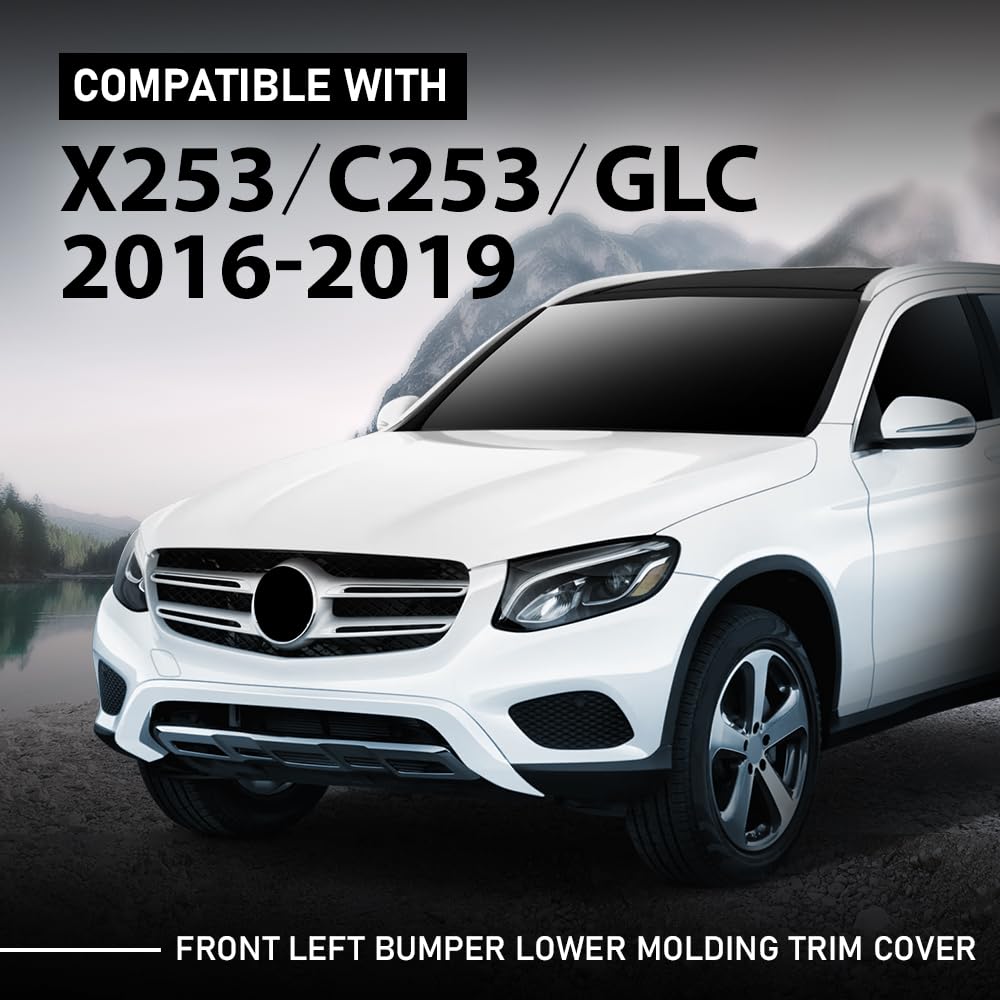G-PLUS Front Left Bumper Lower Molding Trim Cover, Compatible with Benz X253 GLC 2016-2019, Driver Side, A2538857900, 2538857900