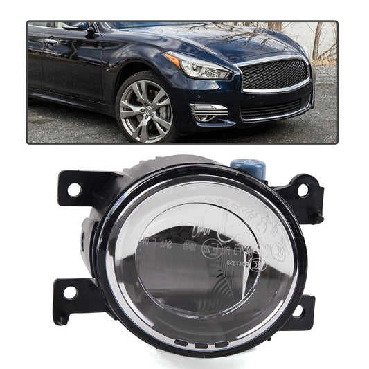 G-PLUS Front Bumper Mounted Fog Light Assembly Replacement For 2015-2017 Infiniti Q50 QX50 QX60 QX80 Driving Lamps Left Driver Side w/Bulbs LED Type Replacement 261554GA0A