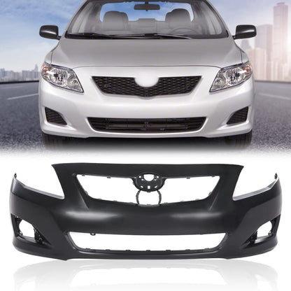 G-PLUS Front Bumper Cover Compatible with Toyota Corolla Sedan 2009 2010, Not Fit S/XRS Models, 615343423104 TO1000343 5211902990, Black Primered
