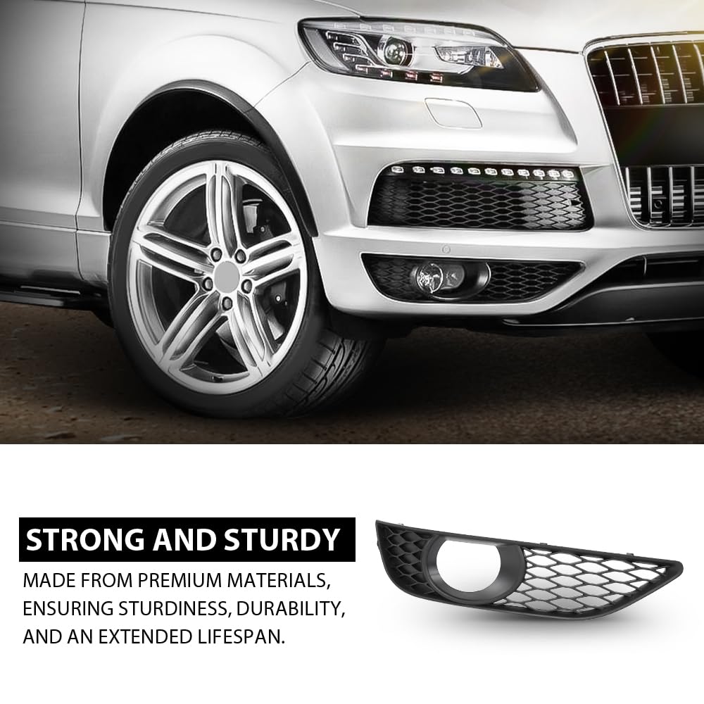 G-PLUS Right Front Bumper Right Fog Light Grille Lamp Cover Compatible with Audi Q7 Sportback 2010-2015 4L0 807 676 C, 4L0807676C