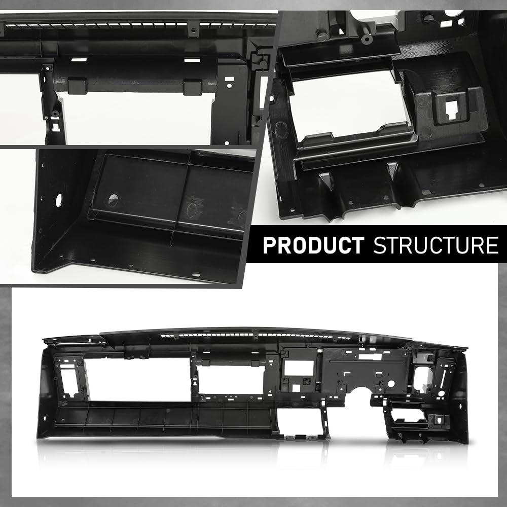 G-PLUS Dash Dashboard Core Compatible with 1988-1994 Chevy & GMC Truck Fit 1992 1993 1994 Chevy Blazer GMC Yukon Suburban Black ABS