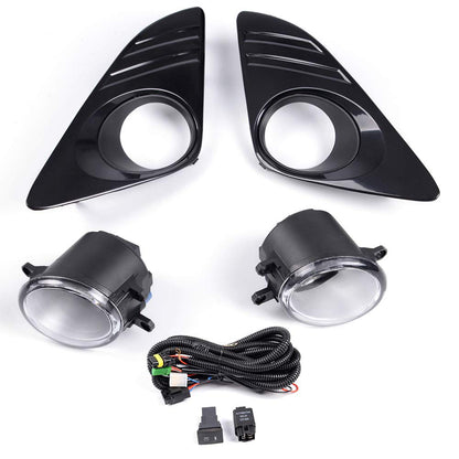 Fog Lights Clear Lens H11 12V 55W Halogen Bulbs Wiring Kit & Switch Compatible with Toyota Camry L/LE/XLE 2012 2013 2014