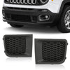 G-PLUS Bumper Cover Grille Compatible With 2015-2017 Jeep Renegade,Black Front Lower Bumper Grille Bezel Left and Right Side Pair