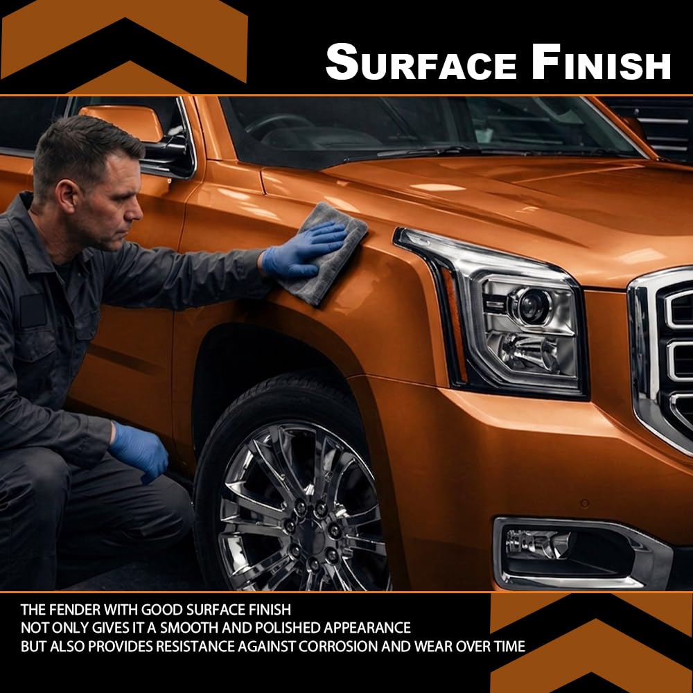 G-PLUS Front Right Passenger Side Fender Compatible with GMC Yukon/Yukon XL(submodel: Denali, SLE, SLT) 2015-2020 23272197, 22756426, 84216912, GM1241390 Black