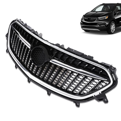 G-PLUS Front Upper Grille Replacemet Chrome Black Compatible with 2017 2018 2019 Buick Encore