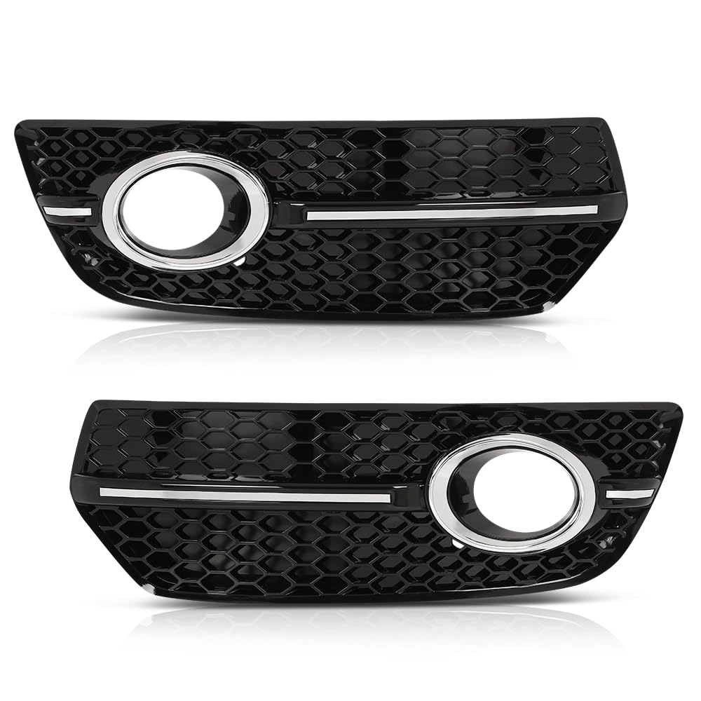 G-PLUS Pair Front Fog Light Cover Bezel, Compatible with Audi Q5 2009-2012, LH Driver & RH Passenger 2PCS, Gloss Black, 8R0807682A01C, 8R0807681A01C