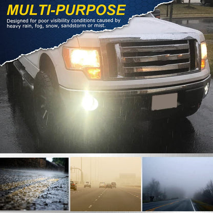 G-PLUS Bumper Fog Lights Compatible With 2011-2014 Ford F150, (NOT For SVT Raptor Models),Driving Fog Lamps w/Switch/Bracket/Bulbs Pair (Yellow lens)