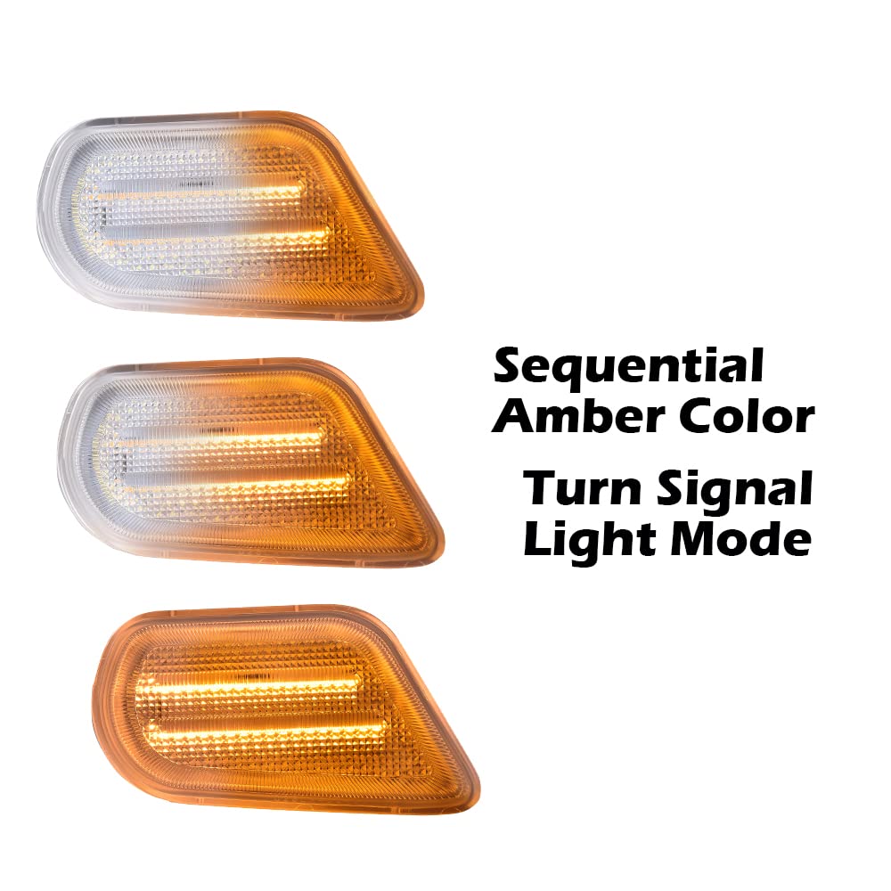 G-PLUS Side Marker Corner Parking Light Compatible With 1998-2002 Pontiac Firebird Trans Am Front Bumper Corner Marker Turn Signal Lamp 10301404 10301405 GM2520177 GM2521177