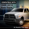 G-PLUS Cargo Liners Compatible with 2009-2018 Dodge Ram Crew Cab(Not Fit Quad Cab & Tradesman) All Weather Full Cover Protection 1st & 2nd Row 3PCS TPE Car Floor Liners Accessories