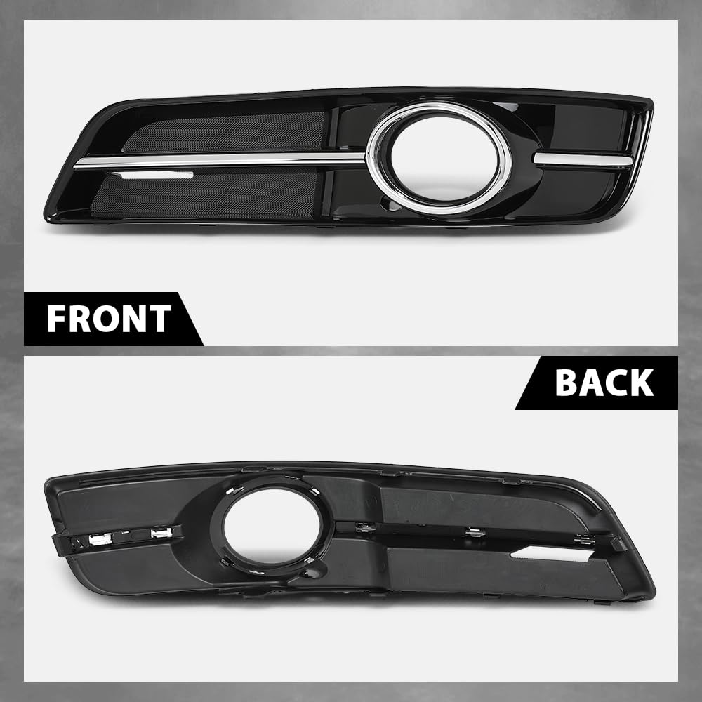 G-PLUS Front Fog Light Lamp Cover Grille Bezel Chrome Left+Right Compatible with Audi A3 2010-2013 8P0807681AA