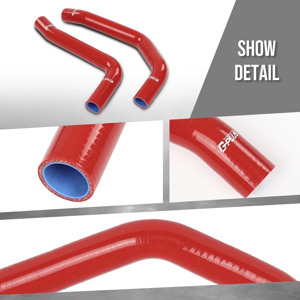 G-PLUS Upper lower Radiator Hose Compatible with Toyota Tacoma 2005-2015 (4.0L V6) Fit Toyota 4Runner 2003-2009 (4.0L V6) Fit Toyota FJ Cruiser 2007-2014 (4.0L V6) Red