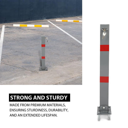 G-PLUS Folding Parking Barrier Lockable Car Bollard Driveway Car Safety Security Post