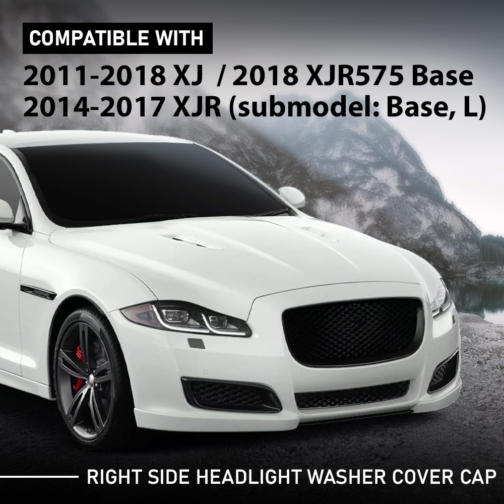 G-PLUS Headlight Washer Cover Cap Right Side Compatible with Jaguar XJ 2011-2018,Fit Jaguar XJR (submodel: Base, L) 2014-2017,Fit Jaguar XJR575 Base 2018